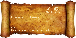 Lorencz Iván névjegykártya